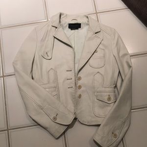 Bcbg white leather jacket. Size S